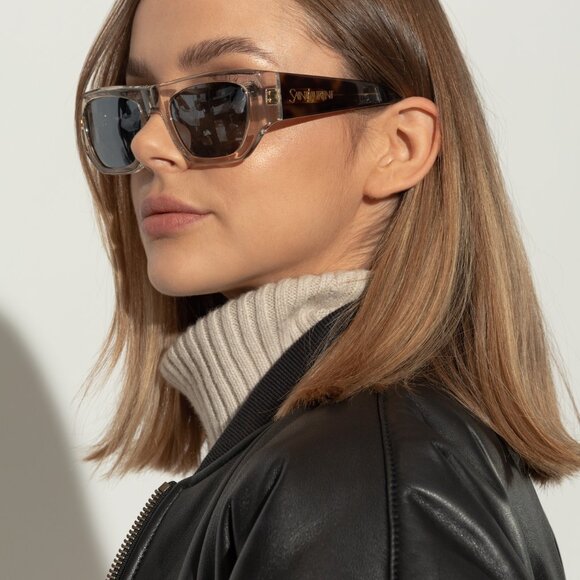 🕶️ New Saint Laurent SL740 003 Sunglasses - Transparent Cream/Havana Frame